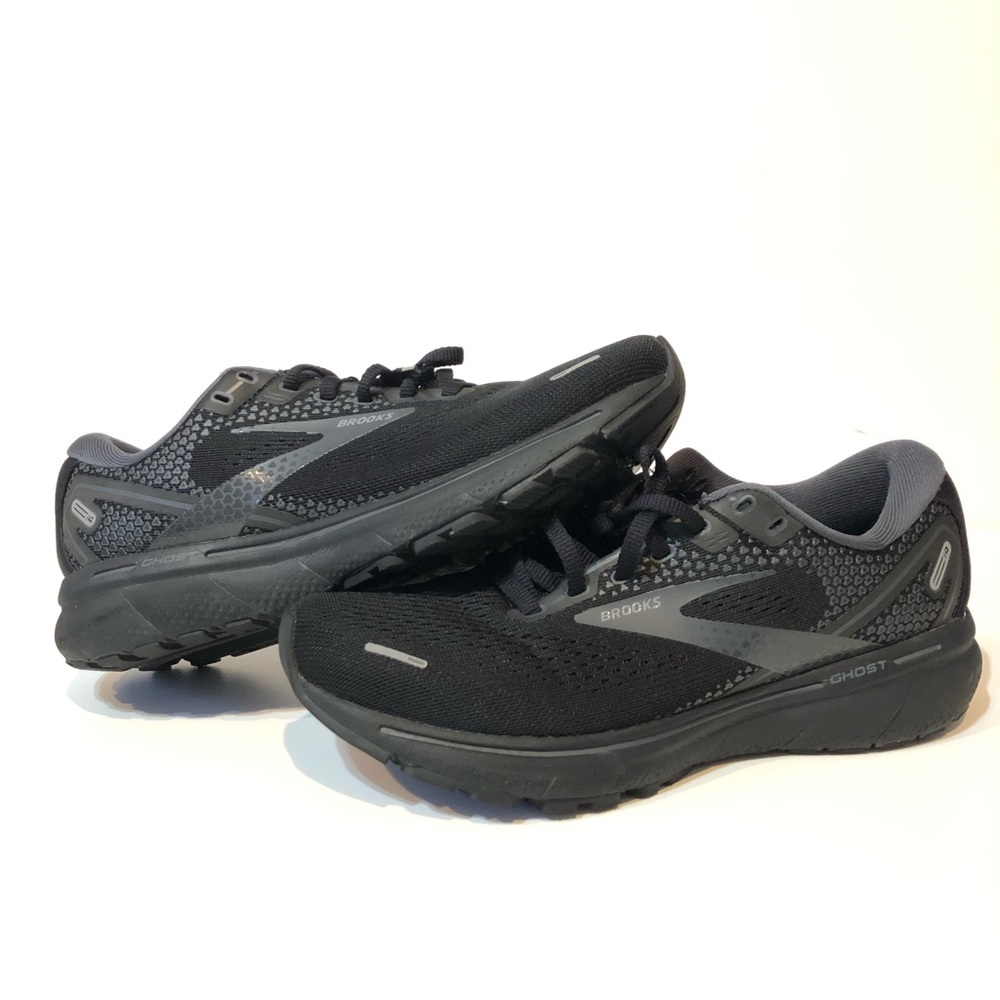 Brooks Ghost 14 Running Shoe Black/ Black/ Ebony Womens US 8 B MINT used